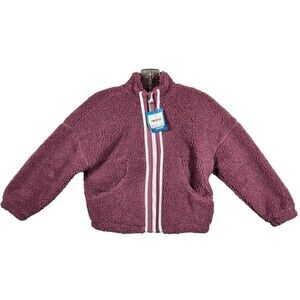 DSG Girls' Cozy Fleece Rose Coffee Full Zip Jacket NWT Size Medium (10-12)